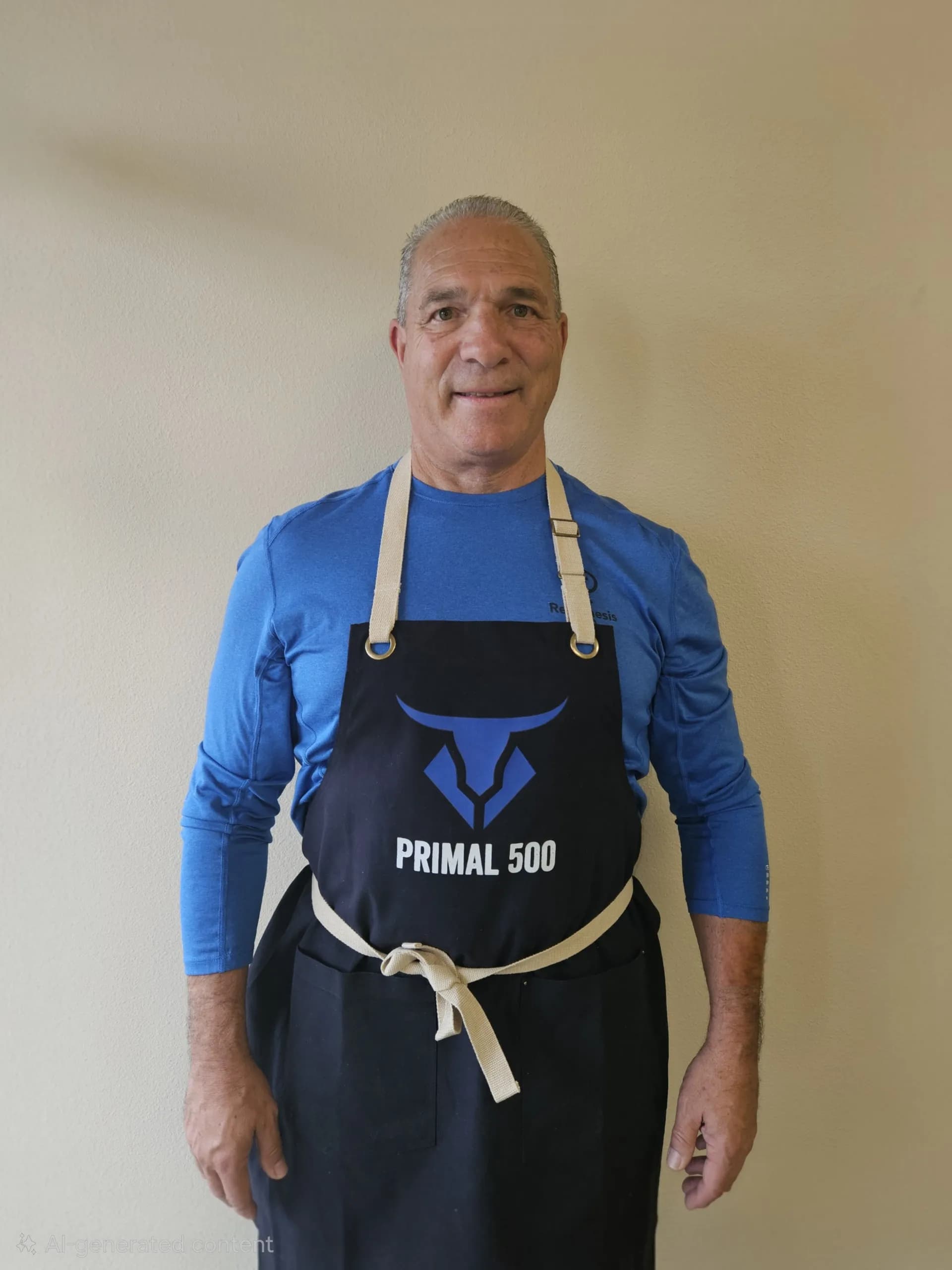 Coach Chris wearing the Primal 500 apron.