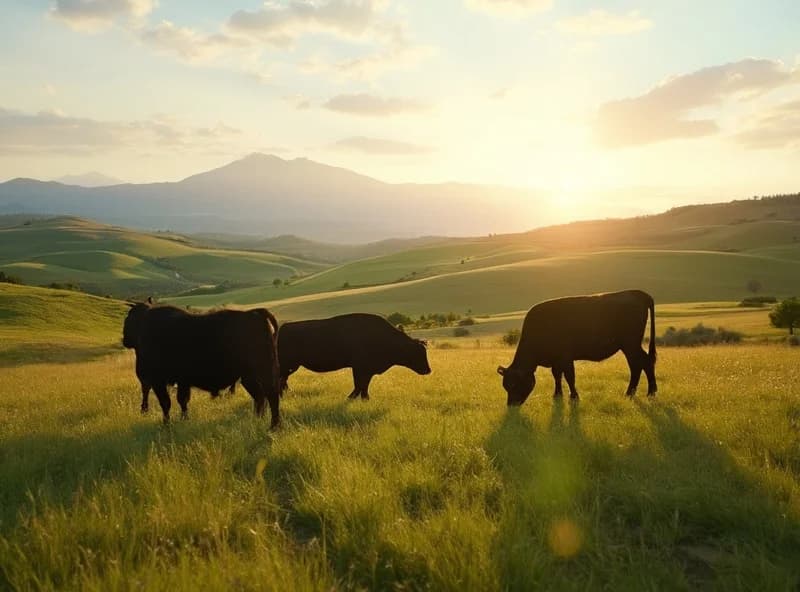 Cattle on open pasture at a named American ranch